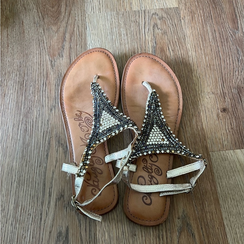Naughty Monkey Beaded Sandals with Colorful Accents